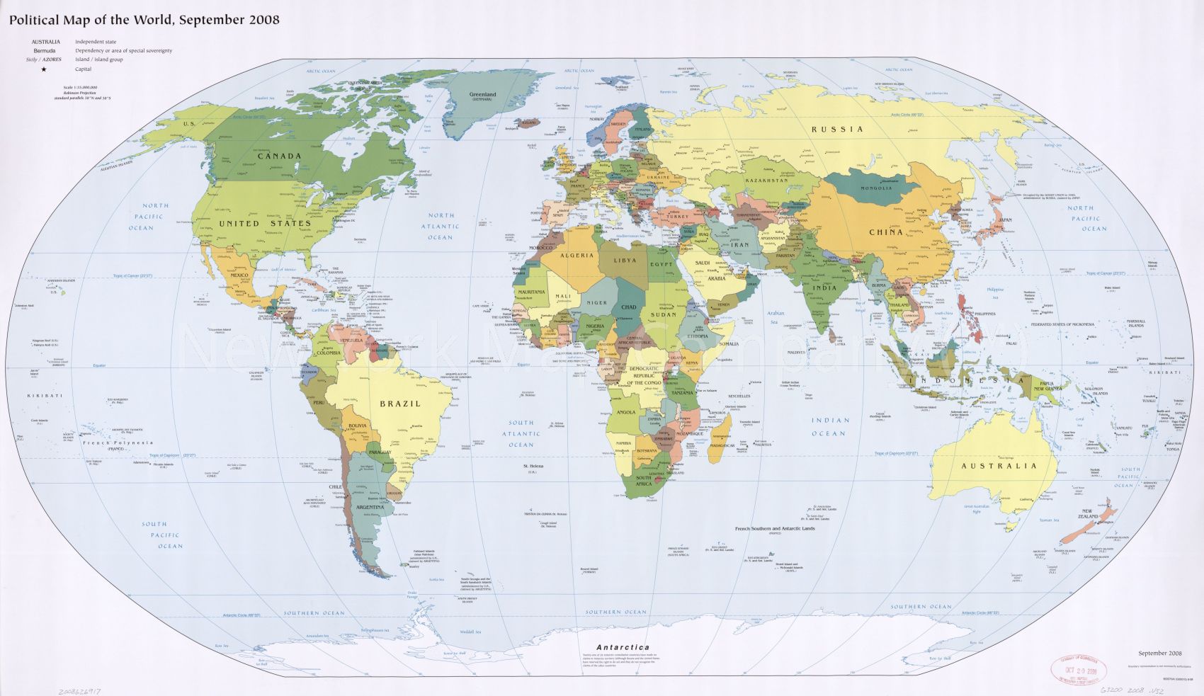 2008 Map Political Map Of The World September 2008 Earthworld Maps